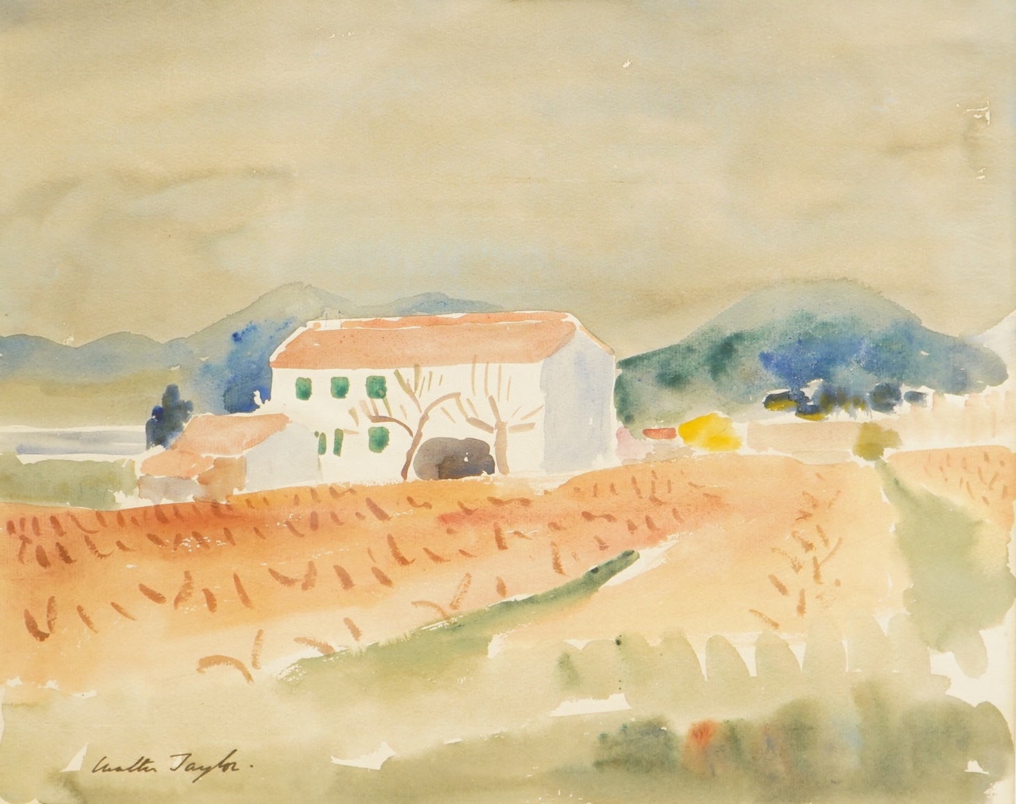 Walter Taylor (1860-1943), view in the south of France, signed, watercolour, 31 x 38cm